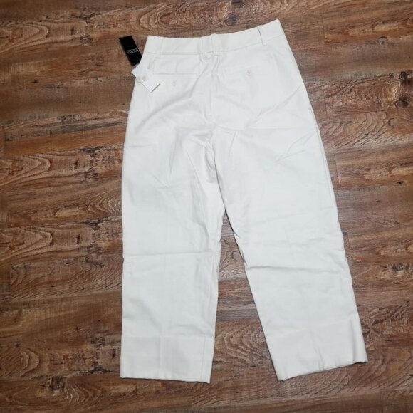 Ralph Lauren Pants Cropped Ankle Ivory /Cream NWT 8 Office Modern Straight - Picture 6 of 8